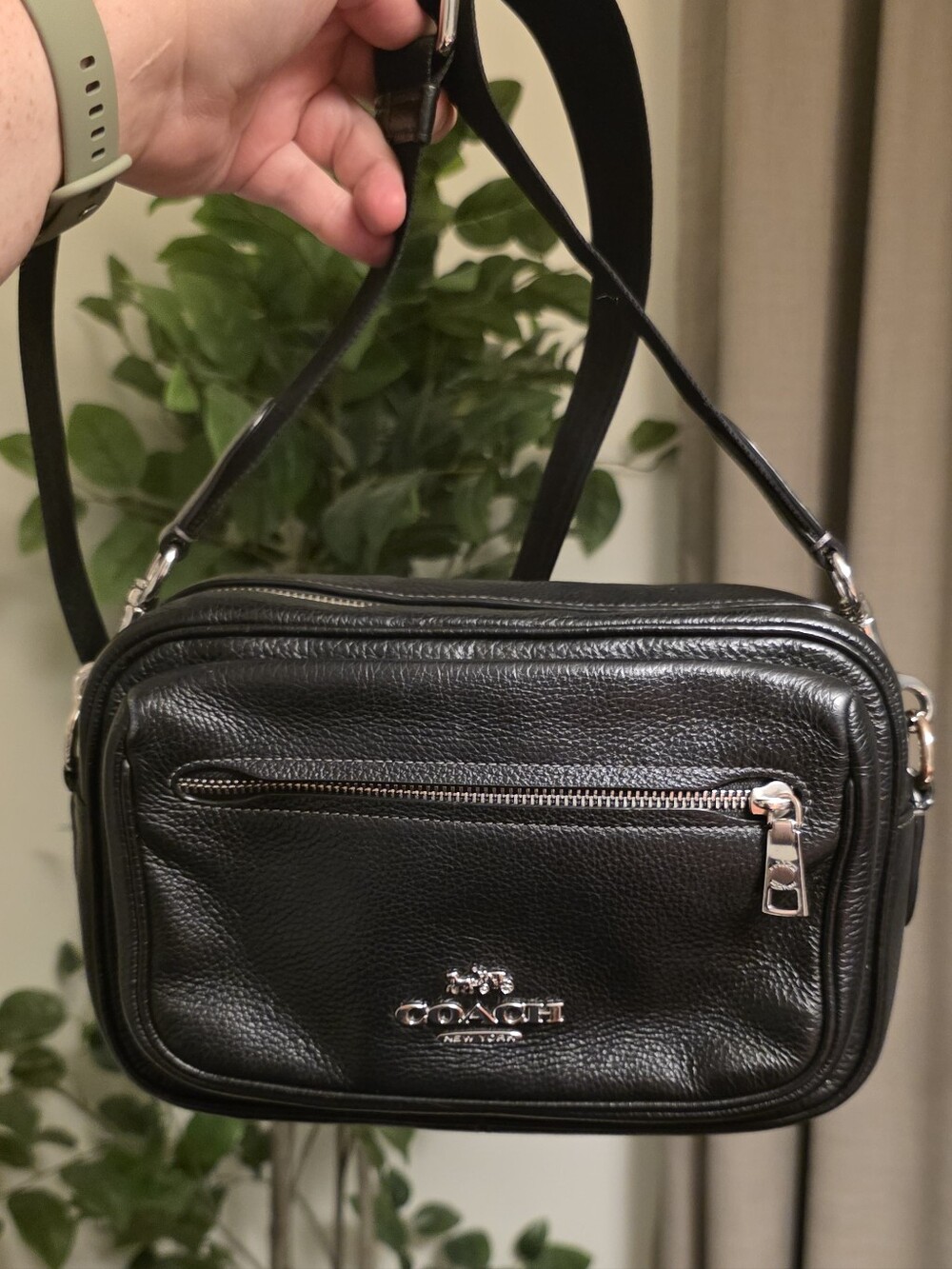 Coach Elias Black Leather Crossbody CJ509